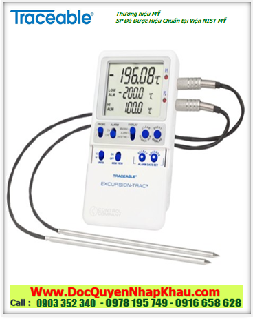 Nhiệt kế 6457 Excursion-Trac™ Liquid Nitrogen Traceable® DataLogger Thermometer dải đo -200˚C đến 105˚C